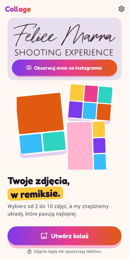 Zrzut ekranu 1 aplikacji Kolaż zdjęć: twórz kolaże