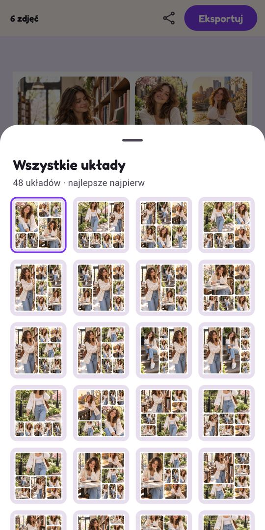 Zrzut ekranu 3 aplikacji Kolaż zdjęć: twórz kolaże