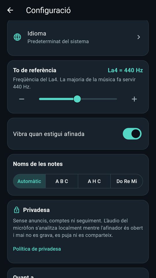 Captura 4 de Afinador de Guitarra i Ukulele