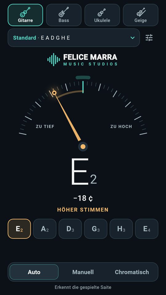 Screenshot 2 von Stimmgerät für Gitarre & Bass