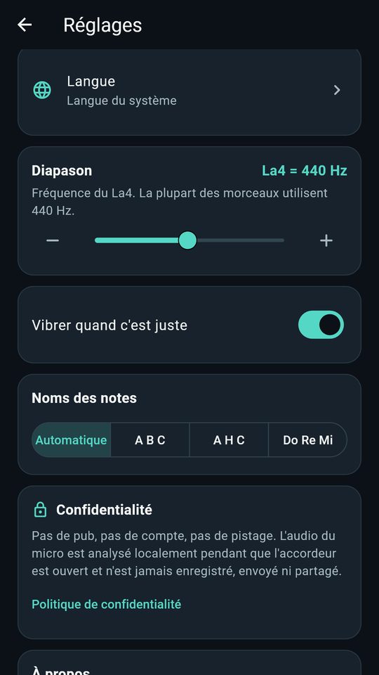 Capture d'écran 4 de Accordeur Guitare et Basse
