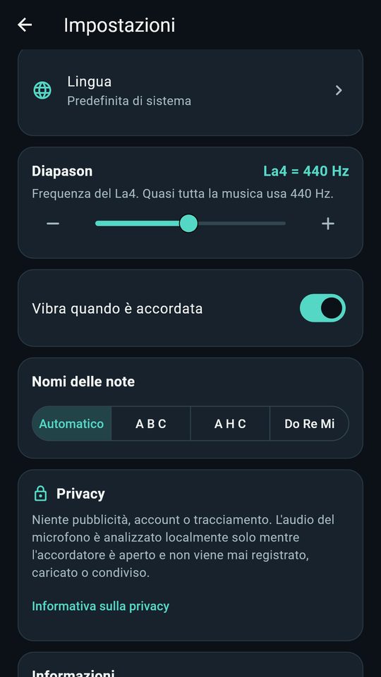 Schermata 4 di Accordatore Chitarra e Basso