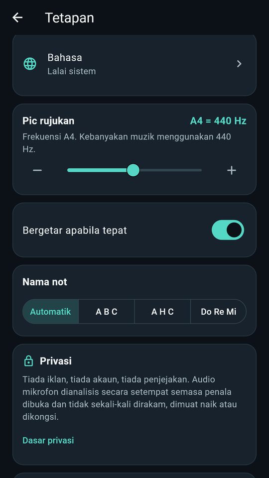 Tangkapan skrin 4 Penala Gitar – Bass & Ukulele