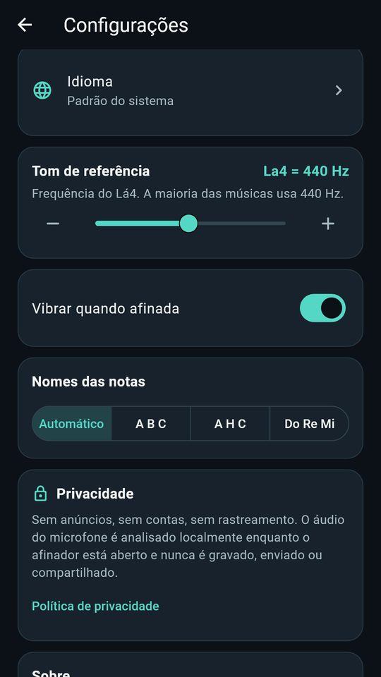 Captura de tela 4 de Afinador de Violão e Guitarra