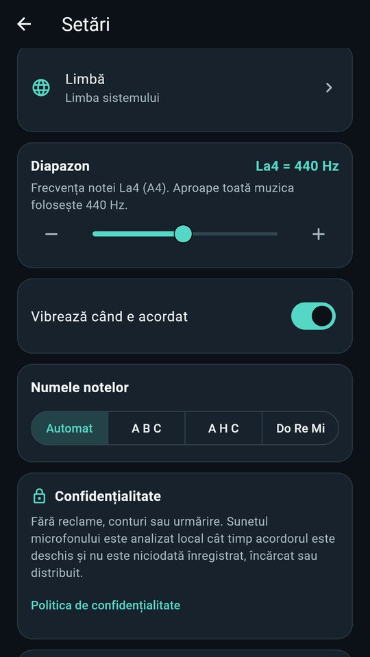 Captura de ecran 4 din Acordor chitară, bas, ukulele