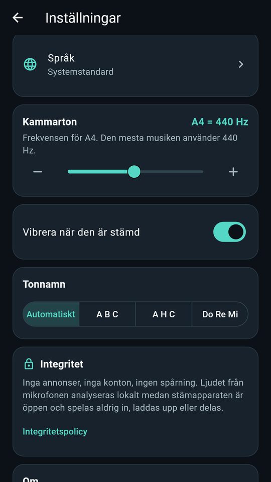 Skärmbild 4 av Stämapparat för gitarr och bas