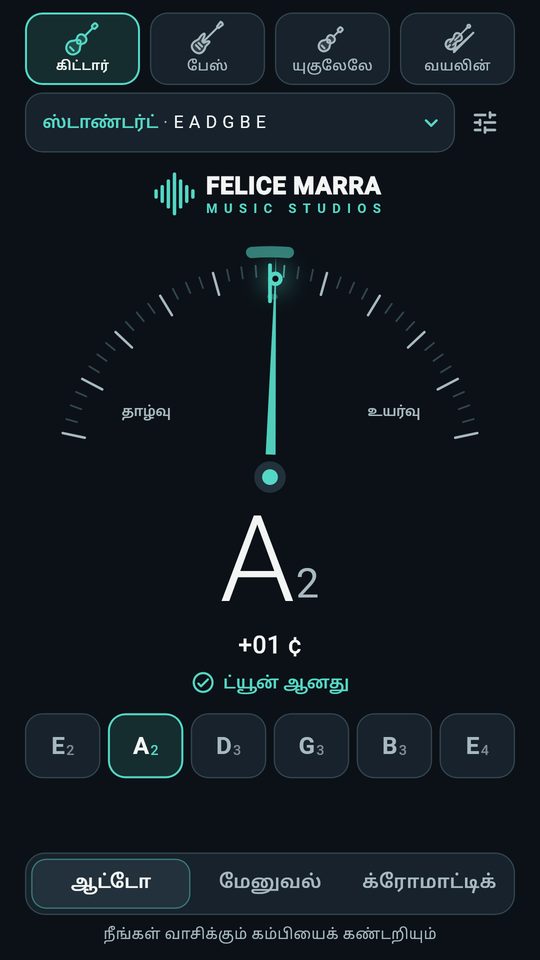 கிட்டார் ட்யூனர், வயலின், பேஸ் ஸ்கிரீன்ஷாட் 1