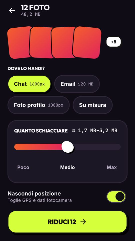 Schermata 2 di Riduci Foto e Comprimi Video