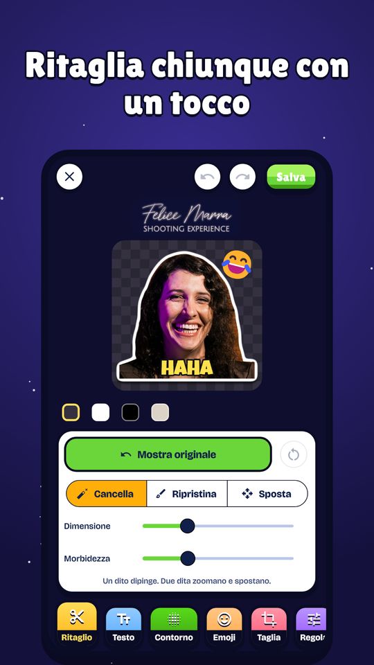Schermata 2 di Crea Sticker: Ritaglia e Testo
