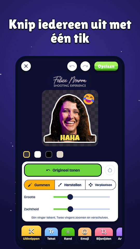Screenshot 2 van Stickers Maken: Knippen, Tekst