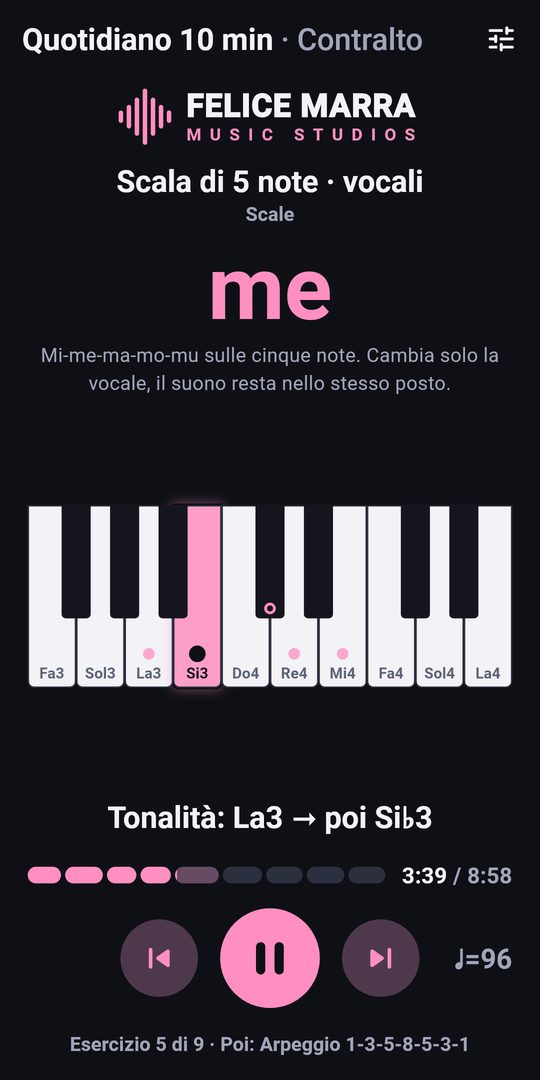 Schermata 1 di Vocalizzi per cantanti