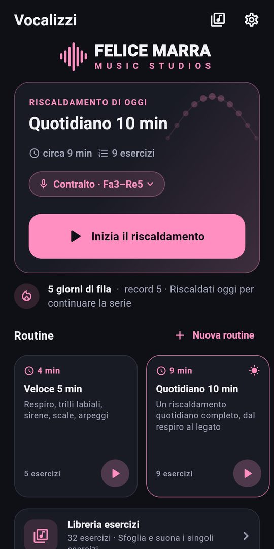 Schermata 2 di Vocalizzi per cantanti